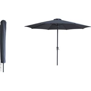 Kopu® Madrid 350 cm Grote Parasol Rond met Beschermhoes - Grijs