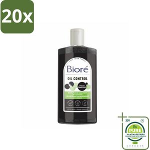 20 x Bioré – Houtskool Reinigingsgel – Gezichtsreiniger – 200 ml - Grootverpakking - Gezichtsreiniger - Houtskool - Diepe Reiniging - Vet Huid - Gecombineerde Huid