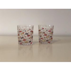 Montreal whisky glas met kleurrijke decoratie