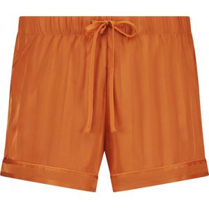 Hunkemöller Dames Nachtmode Pyjama short Satin - Oranje - maat L