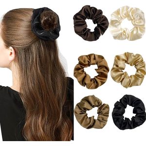 6 stuks premium haarelastiekjes - zijde scrunchies - satijn voor dames - haarband - paardenstaart houder - haarelastiek voor vrouwen en meisjes