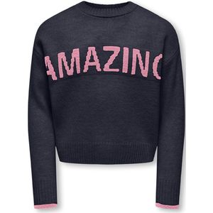 ONLY - KOGAMOUR - Gebreide Trui - Nachtblauw/Rosa