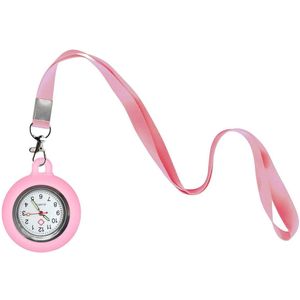 Fako® - Verpleegstershorloge Met Keycord - Zusterhorloge - Ketting - 90cm - Roze