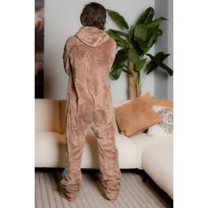 Knuffle - Fleece Onesie - Beige - Warme Jumpsuit voor Mannen - Premium Kwaliteit