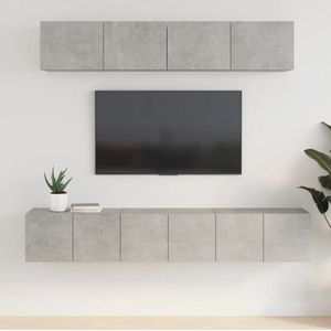 The Living Store Tv-meubelset - betongrijs - 3x 60x30x30 cm - 2x 80x30x30 cm
