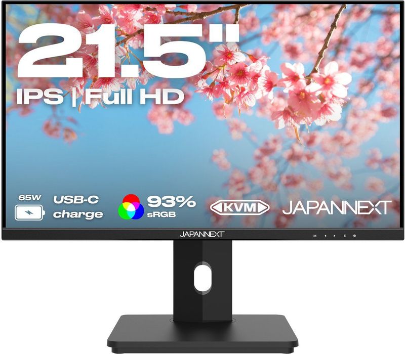JAPANNEXT - JN-I215FLFHSP-C65W - PC-Monitor - 21,5 inch - Full HD - IPS-Panel - USB-C - KVM-Technologie