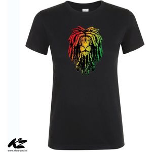 Klere-Zooi - Rasta Lion - Dames T-Shirt - 4XL