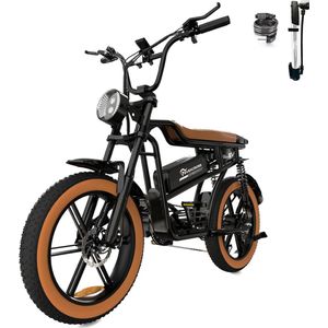 Evercross Elektrische Fiets EK30 - 20*4.0 Inch Fatbike - Mountain Snow EBike met Afneembare 48V 15Ah Lithium Batterij - City Commuter E-Bike met 250W Motor - 7 Versnellingen - IP54 Waterdicht