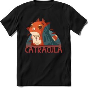 Graaf catracula T-Shirt Grappig | Dieren katten halloween Kleding Kado Heren / Dames | Animal Skateboard Cadeau shirt - Zwart - S