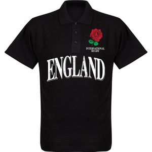 Engeland Rose International Rugby Polo Shirt - Zwart - XXL