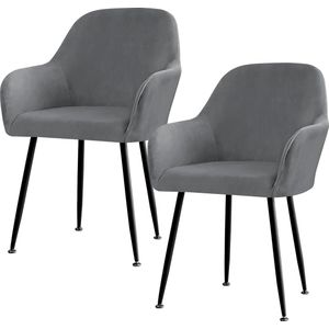 Stretch stoelhoes set van 2, elastische stoelhoes met armleuningen afneembare stoelhoes grijs hoes voor eetkamer, woonkamer, bruiloft, feestdecoratie (grijs)