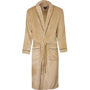 Paul Hopkins - Heren Badjas - Kamerjas - Fleece - Beige - Maat L