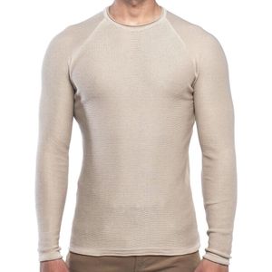 Carisma Heren Trui Ronde Hals Gewerkt Beige 7785 - XXL