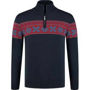 John Brilliant Noorse heren trui Ullgenser- fijn gebreid - Merino wol - donkerblauw