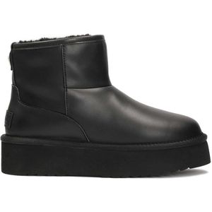 Snowboots - Zwart - Natuurlijk Leer - Warme Wollen Voering