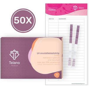 Telano Ovulatietest Premium 50 stuks Dipstick Gevoelig - Ovulatiekalender - Extra Brede Strip van 5 mm - Vergroot je kans op Zwangerschap - Ovulatietesten Strip