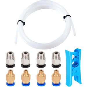 2 m 3D Printer PTFE Teflon Hose met Cutter - 4 PC4-M6 Tire Connectors - 4 PC4-M10 Tire Connectors - 3D printen accessoires