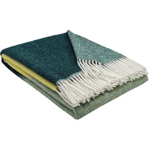 Plaids.shop - COMO - Wollen Plaid - Groen-Lichtgroen-Geel - 140x200cm - 100% Wol