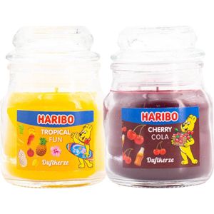 Haribo kaarsen 85gr set 2 - 1x klein Tropical 1x klein cola