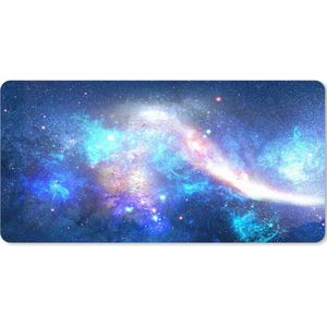 Muismat xxl - Bureau mat - Ruimte - Sterrenhemel - Blauw - Heelal - Gaming - Gaming muismat xxl - 90x45 cm - Mouse pad
