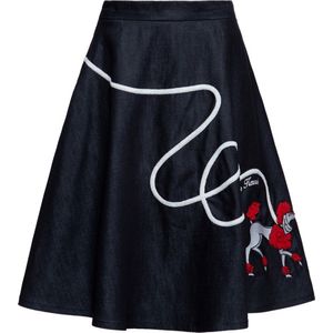 Queen Kerosin Damen Swing Rock Poodle Dunkelblau-XS