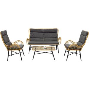 The Outsider Milou Stoel-Bank Loungeset Wicker Grijs