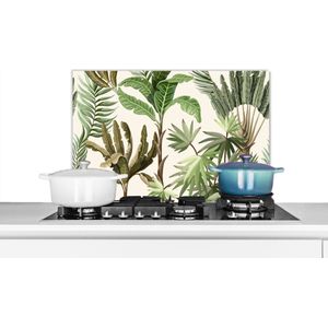 Spatscherm keuken 70x50 cm - Kookplaat achterwand Jungle - Palmboom - Bananenplant - Kinderen - Natuur - Planten - Muurbeschermer - Spatwand fornuis - Hoogwaardig aluminium
