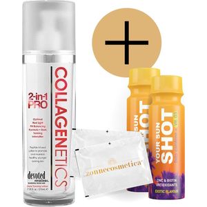 Devoted Creations - Collagenetics 2 in 1 Pro + 2 Your Sun Shots + 2 Verfrissingsdoekjes