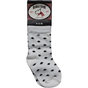 Bonnie Doon dots sock 8/12 mnd wit