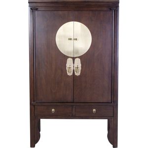 Fine Asianliving Chinese Bruidskast Earthy Bruin - Orientique Collection B100xD55xH175cm Chinese Meubels Oosterse Kast