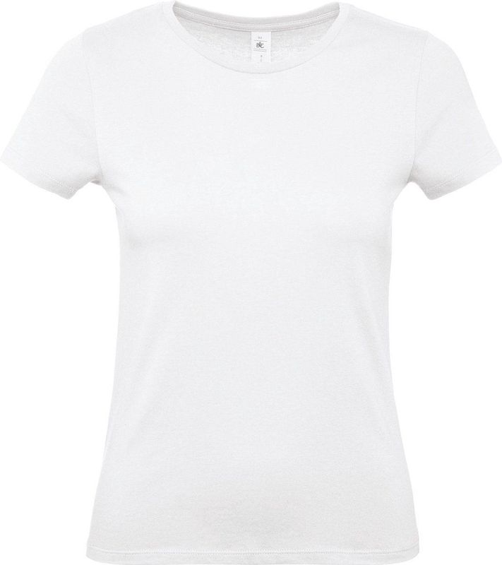 B&C E150 - Dames T-shirt - Zwart - 100% Ringgesponnen Voorgekrompen Katoen