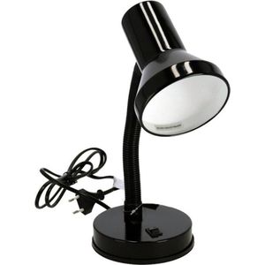 Gerim Bureaulamp - zwart - 13 x 10 x 30 cm - Buigbare leeslampen/ tafellampen