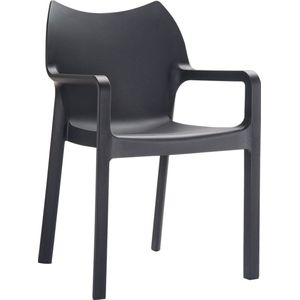 Alterego Design terrasstoel 'VIVA' uit zwarte kunststof