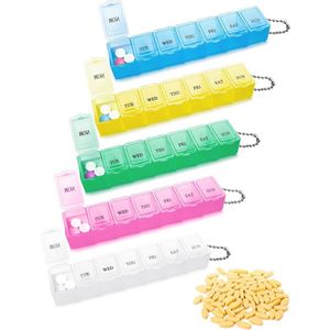 Pillenbox met 7 Compartimenten voor 7 Dagen - Gemakkelijk te Openen Medicijn Organiser