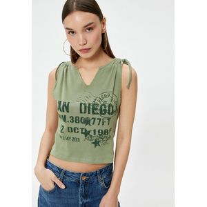 V-kraag Mouwloos Tanktop