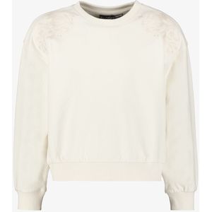 TwoDay meisjes sweater met geborduurde details beige - Maat 134/140