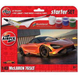 1:43 Airfix 55006 Mc Laren 765LT SportAuto - Starter Set Plastic Modelbouwpakket