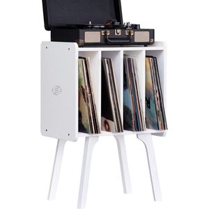 Equivera - Platenspeler Meubel - Hout - Vinyl Kast - Voor Meer Dan 80 Platen