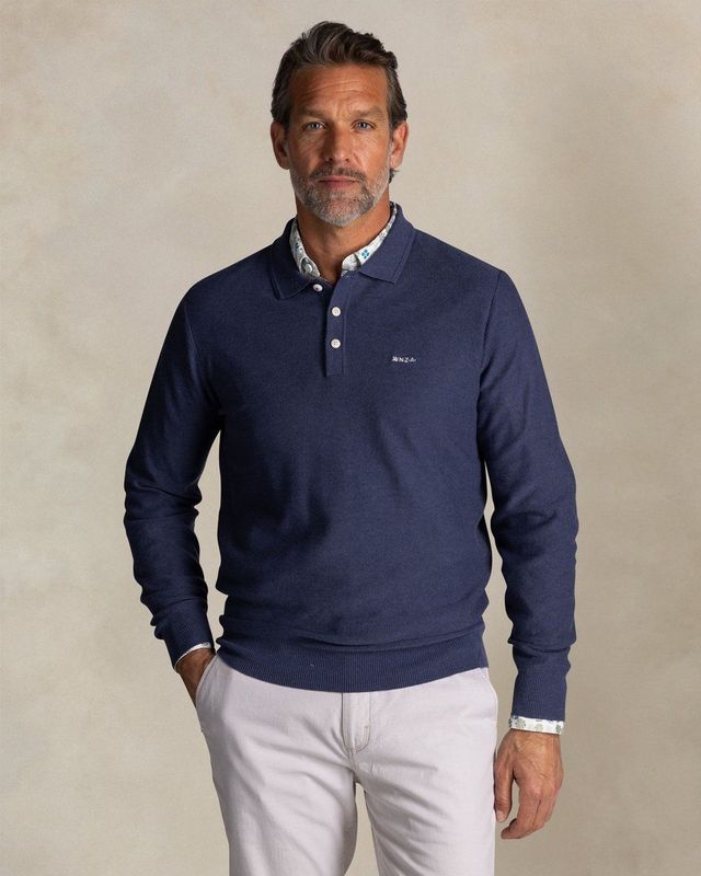 NZA New Zealand - 25fn285 - Lange Mouw Poloshirt - Blauw