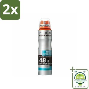 L'Oréal Men Expert Deodorant Spray Fresh Extreme 150 ml - Voordeelverpakking - 2 stuks - L'Oréal Paris - Deodorant