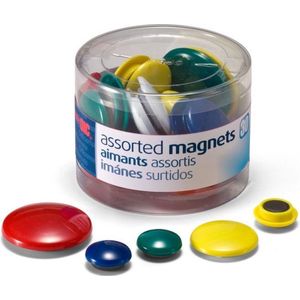 Magneet Officemate assorti maten en kleuren 30 stuks