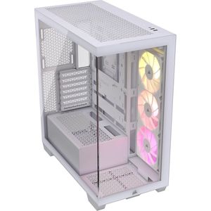 Mid-Toren ATX PC-Behuizing met Gehard Glas en ARGB Ventilatoren - Wit