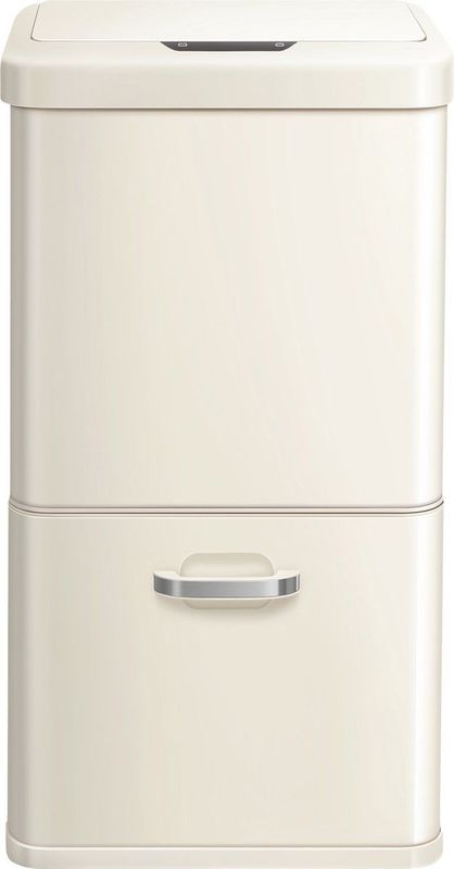 EKO - Vintage Sensor Bin 32+18 liter - Vanille - Cream - Kunststof - RVS - Soft close