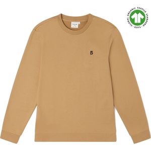 FIVE LINE LABEL - Basic Trui Beige - Heren - Biologisch Katoen - Oversized Fit - Maat L/XL