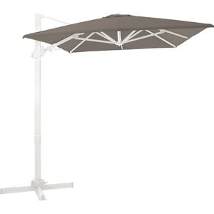 AXI Milad Premium Zweefparasol 200x300 Wit/taupe – Gepoedercoat aluminium frame met kruisvoet – 360° Draaibaar - Kantelbaar – UV werend doek