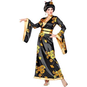 Widmann - Geisha Kostuum - Li San Lotus Geisha China - Vrouw - Geel, Zwart - Medium - Carnavalskleding - Verkleedkleding