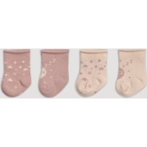 iN ControL 4pack babysokjes met maantjes en sterrenprint