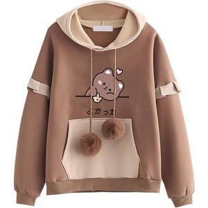 Comfortabele Hoodie voor Meisjes met Cartoon Print - Casual Sporttrui voor Kinderen