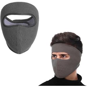 Fleece Winter Gezichtsmasker - met Oorkappen - Warm Gezichtsmasker - Ski Gezichtsmasker - Verstelbaar met Klittenband - Beschermend Gezichtsmasker - Unisex - Geschikt voor winterse buitenactiviteiten zoals skiën, fietsen en buitensporten - grijs
