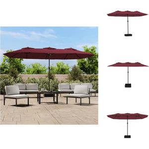 vidaXL Parasol - Parasols - Buitenparasol - Tuinparasol - Parasol dubbel 449x245 cm bordeauxrood